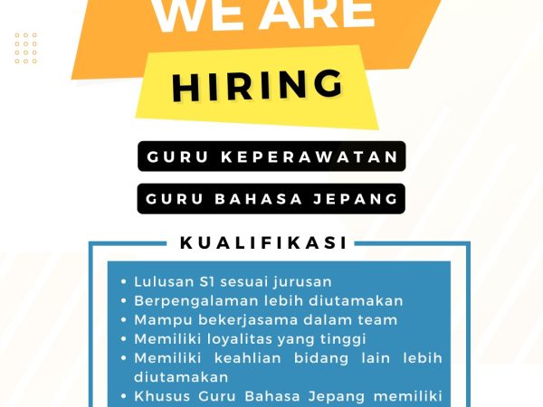 Lowongan Kerja Guru Keperawatan dan Guru Bahasa jepang